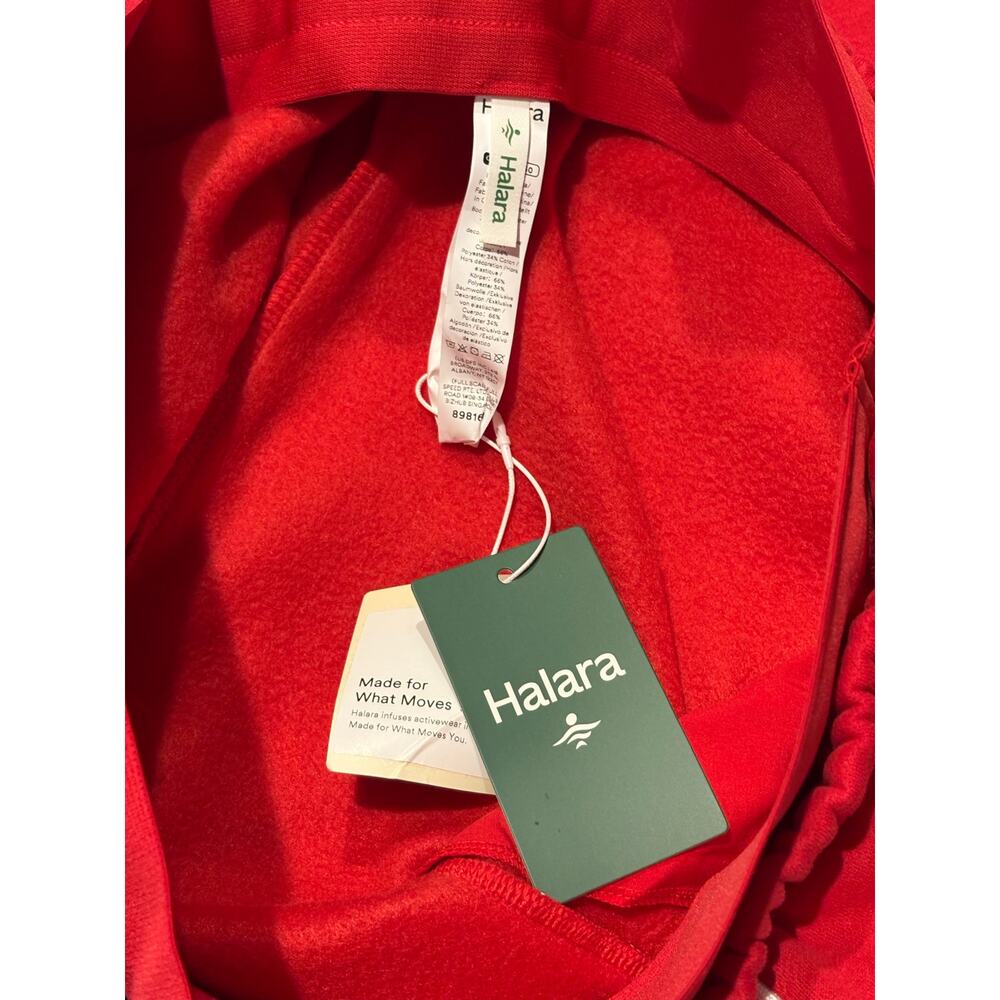 NWT Halara Double Waistband Tummy Control Fleece Pants Women's XL Red Wide Leg - Picture 8 of 10